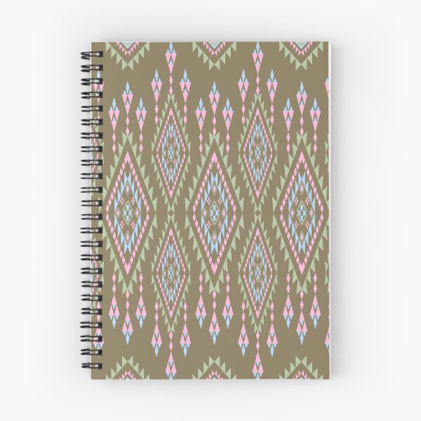 Item preview, Symmetry Tribal Ethnic Seamless Pattern with Pastel Ornaments on Brown Background designed and sold by RS4you.