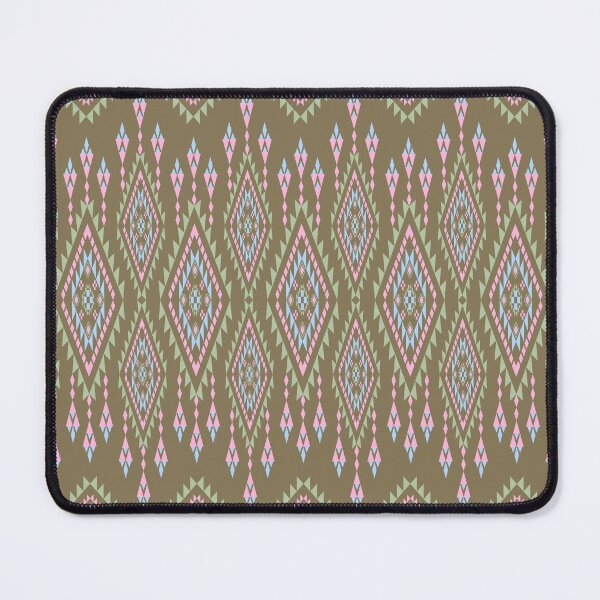 Item preview, Symmetry Tribal Ethnic Seamless Pattern with Pastel Ornaments on Brown Background designed and sold by RS4you.