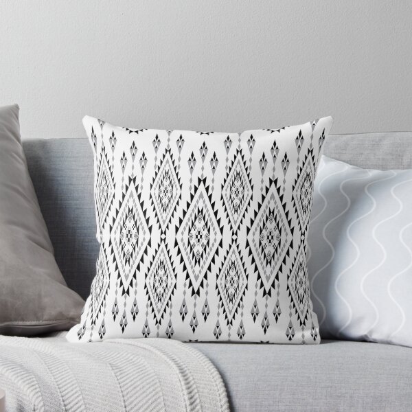 Item preview, Modern Black and White Geometric Tribal Seamless Pattern with Ethnic Embroidery Motifs designed and sold by RS4you.