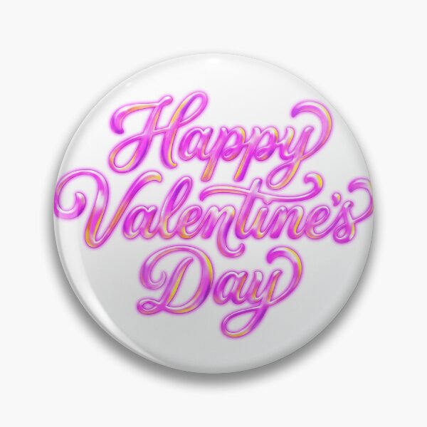 Item preview, Glossy Neon Pink Happy Valentine's Day Typography designed and sold by StickerBuild07 .