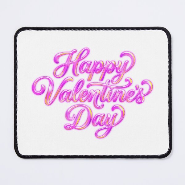 Item preview, Glossy Neon Pink Happy Valentine's Day Typography designed and sold by StickerBuild07 .