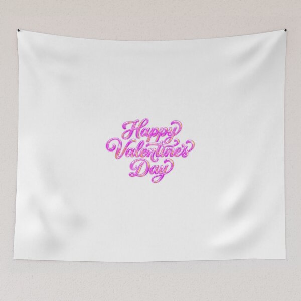 Item preview, Glossy Neon Pink Happy Valentine's Day Typography designed and sold by StickerBuild07 .
