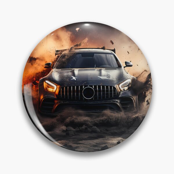 Item preview, Matte Black Sports Car Charging Through Explosive Mud Debris Storm designed and sold by RevUpDesign.