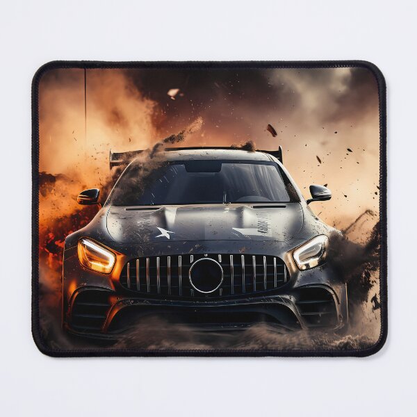 Item preview, Matte Black Sports Car Charging Through Explosive Mud Debris Storm designed and sold by RevUpDesign.