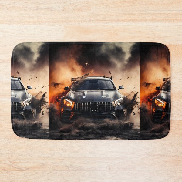 Item preview, Matte Black Sports Car Charging Through Explosive Mud Debris Storm designed and sold by RevUpDesign.