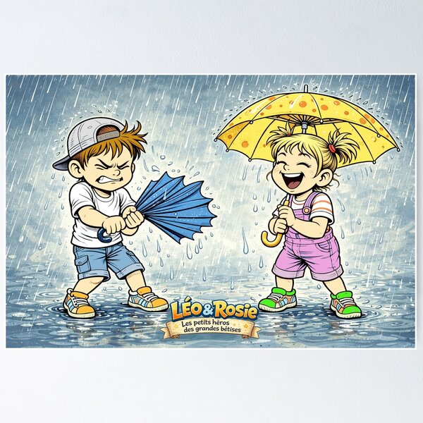 Item preview, Niños riendo bajo la lluvia. designed and sold by chromyral-creations.