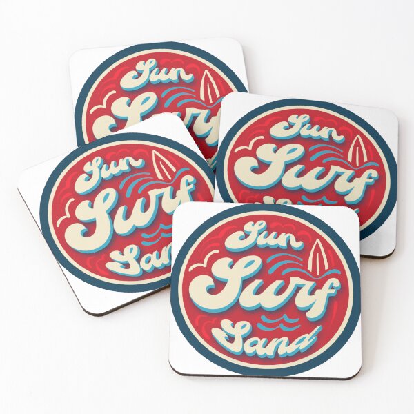 Item preview, Sun Surf Sand sticker, summer print, label designed and sold by NatalkaP.