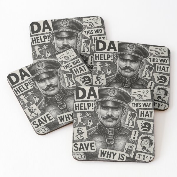 Item preview, Gay Leather Bar Daddy Berlin Dada  Pride Graphic Design designed and sold by ItsAKinkThing.