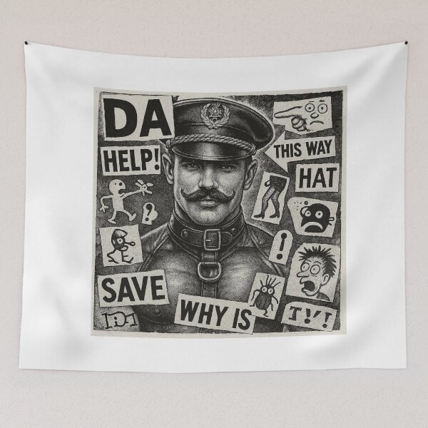 Item preview, Gay Leather Bar Daddy Berlin Dada  Pride Graphic Design designed and sold by ItsAKinkThing.