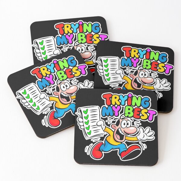 Item preview, Trying My Best Funny Motivational Cartoon Illustration Design designed and sold by Amanda's Factory.