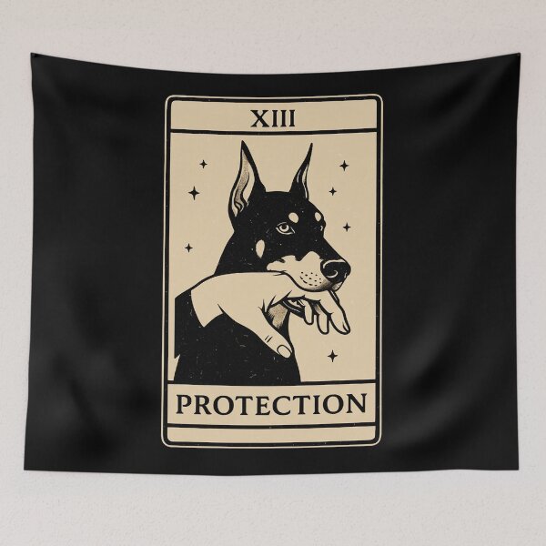 Item preview, XIII Protection Tarot Dog Dark Occult Illustration designed and sold by JEFDodsonArt.