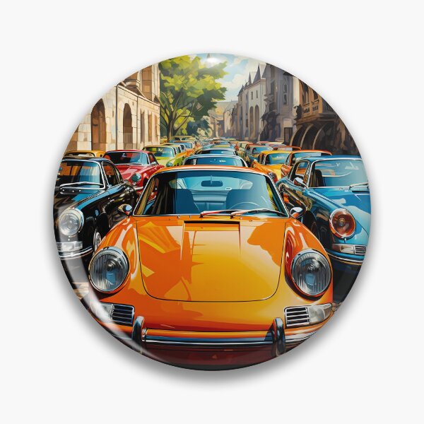 Item preview, Classic Coupe Leading Parade Through Sunny European Village Street designed and sold by RevUpDesign.