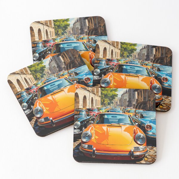 Item preview, Classic Coupe Leading Parade Through Sunny European Village Street designed and sold by RevUpDesign.