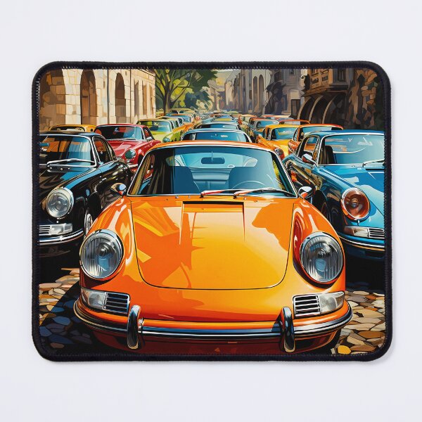 Item preview, Classic Coupe Leading Parade Through Sunny European Village Street designed and sold by RevUpDesign.