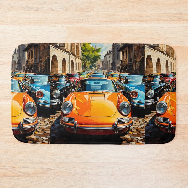 Item preview, Classic Coupe Leading Parade Through Sunny European Village Street designed and sold by RevUpDesign.
