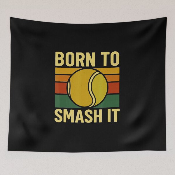 Item preview, Born To Smash It Funny Tennis Quote Vintage Retro Style designed and sold by WayTBeenkenArt.