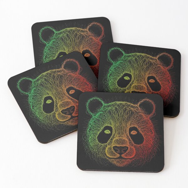 Item preview, Neon Panda Face – Abstract Line Art Digital Illustration designed and sold by mitdz shop.