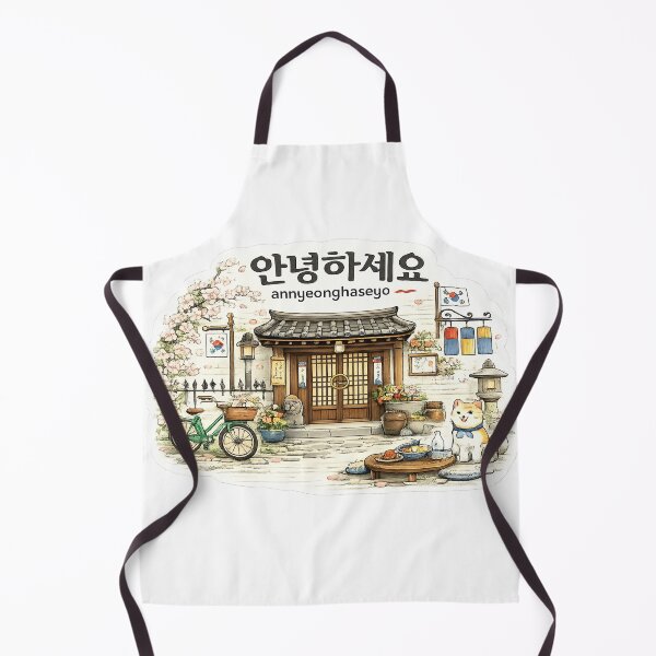 Item preview, Annyeonghaseyo – Cozy Korean Hanok Street Shiba Inu Illustration designed and sold by StrayaDesign.