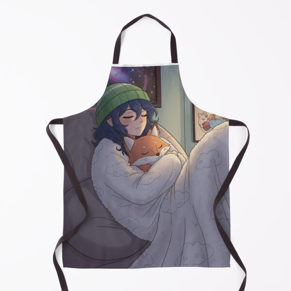 Item preview, Cozy Night Anime Girl Sleeping With Fox Art designed and sold by AbstractAuraArt.