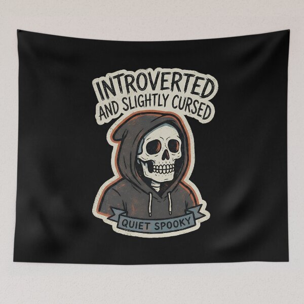 Item preview, Introverted and Slightly Cursed – Quiet Spooky Skeleton for Introverts designed and sold by cr6zym1nd.