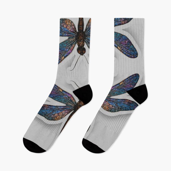 Item preview, Iridescent Stained Glass Dragonfly in Jewel Tones designed and sold by LuxuryApparels.