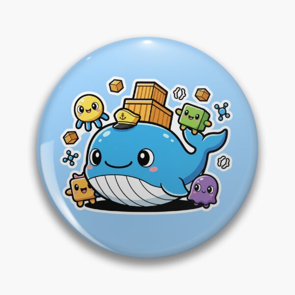 Item preview, Cute Docker Whale Container Ecosystem Sticker designed and sold by SheebRock.