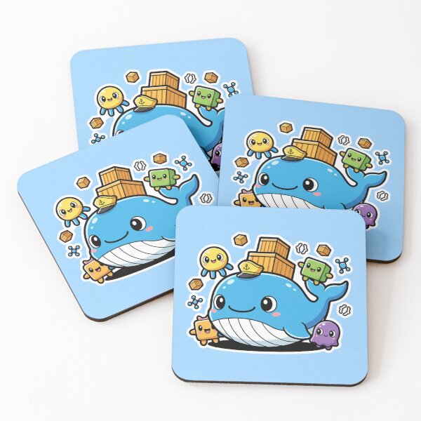 Item preview, Cute Docker Whale Container Ecosystem Sticker designed and sold by SheebRock.