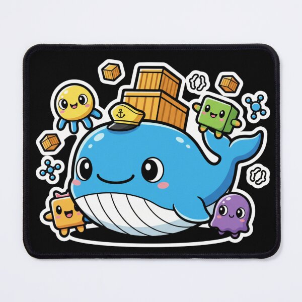Item preview, Cute Docker Whale Container Ecosystem Sticker designed and sold by SheebRock.