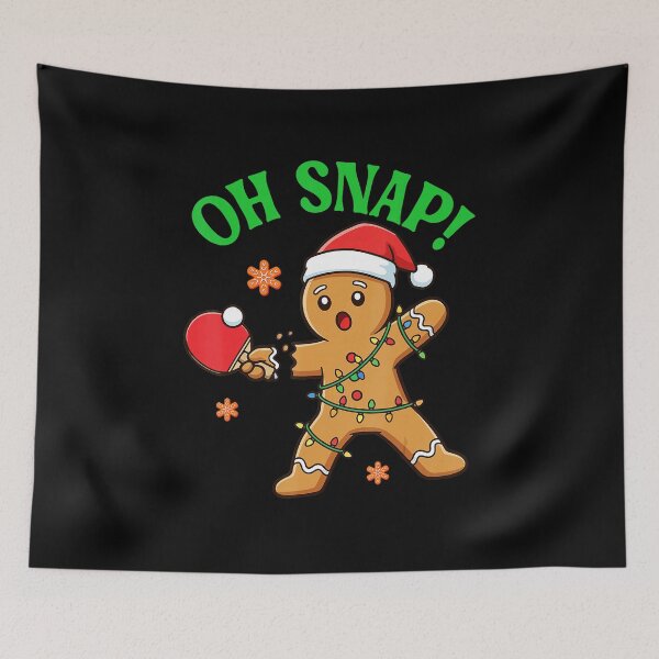 Item preview, OH SNAP! Gingerbread Table Tennis Funny Christmas Cartoon designed and sold by WayTBeenkenArt.