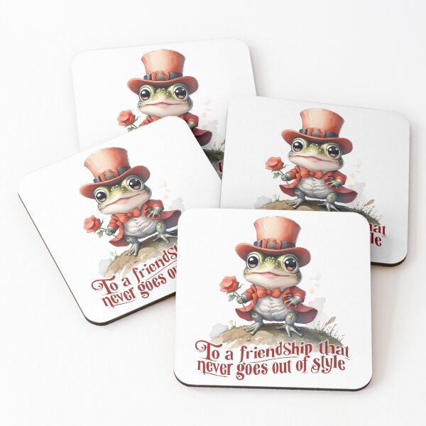 Item preview, Dapper Victorian Frog with Rose Watercolor designed and sold by ArtisticDesignsbyLinda.