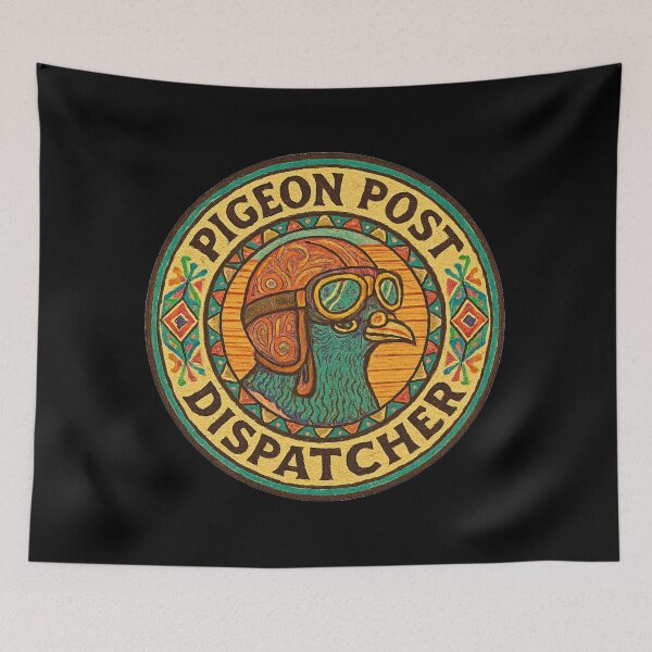 Item preview, Pigeon Post Dispatcher - Vintage Aviator Bird Logo designed and sold by TSE DESIGN.