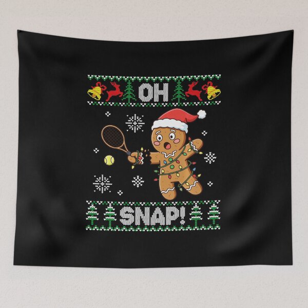 Item preview, OH SNAP! Gingerbread Tennis Funny Christmas Ugly Sweater designed and sold by WayTBeenkenArt.