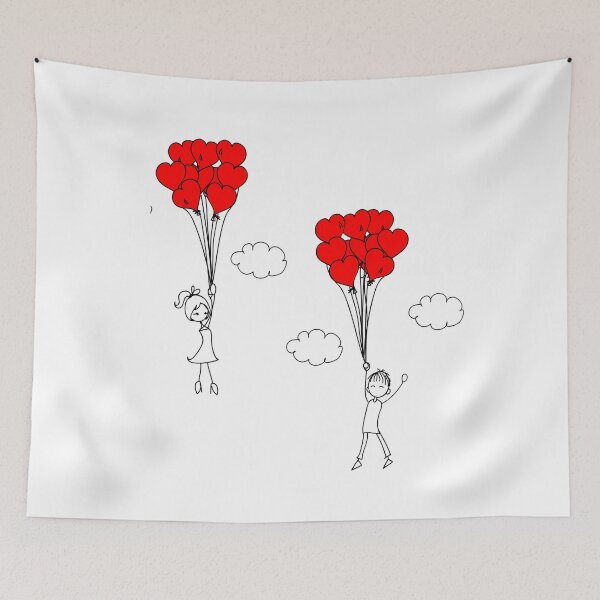 Item preview, Matching Couple Heart Balloons Design designed and sold by AmetistLight.