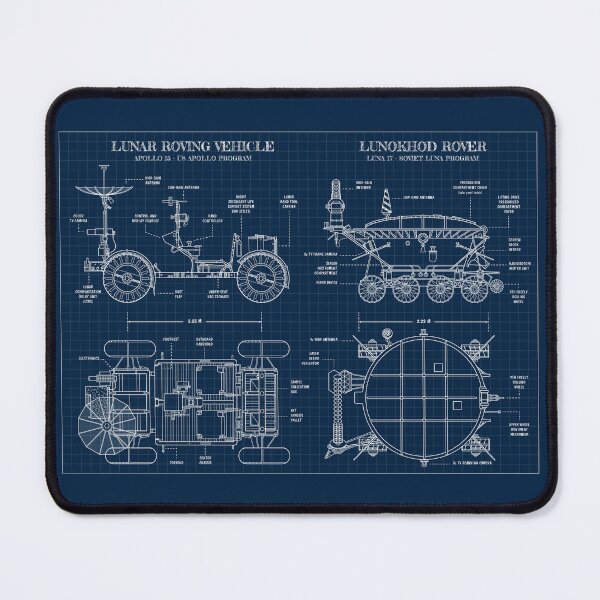 Item preview, Roving Vehicle and Lunokhod rover. Moon Exploration (Navy Blueprint) designed and sold by BGALAXY.