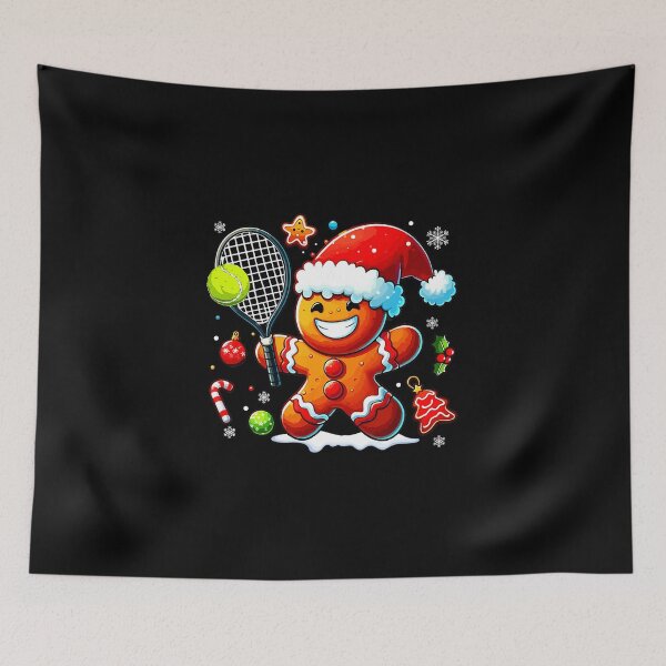 Item preview, Gingerbread Tennis Funny Christmas Cookie Player Cartoon designed and sold by WayTBeenkenArt.