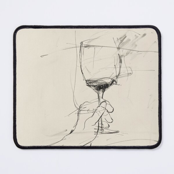 Item preview, Artistic Sketch of a Hand Holding a Wine Glass designed and sold by SleekLineSketches.