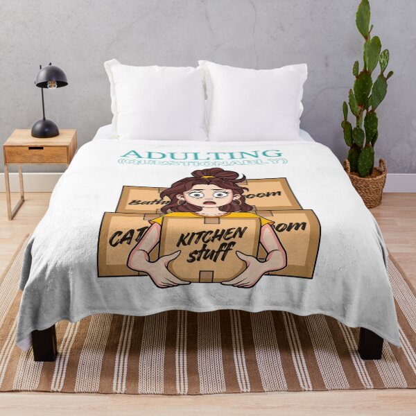 Item preview, Adulting - Questionably - Stressed Woman on Moving Day designed and sold by ObsidianDaz.