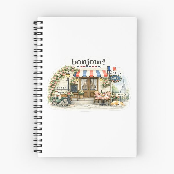 Item preview, Bonjour Paris Café – Cozy French Watercolor Illustration designed and sold by StrayaDesign.
