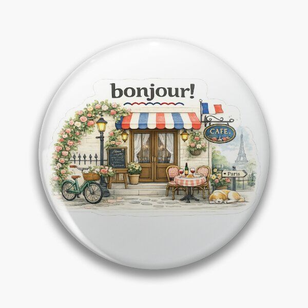 Item preview, Bonjour Paris Café – Cozy French Watercolor Illustration designed and sold by StrayaDesign.