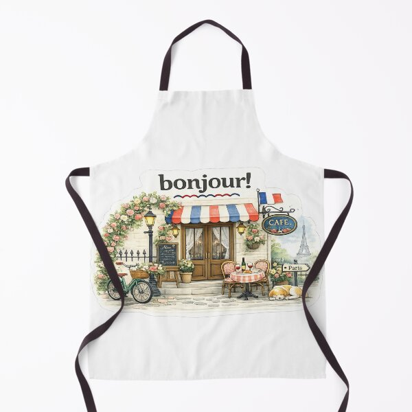 Item preview, Bonjour Paris Café – Cozy French Watercolor Illustration designed and sold by StrayaDesign.