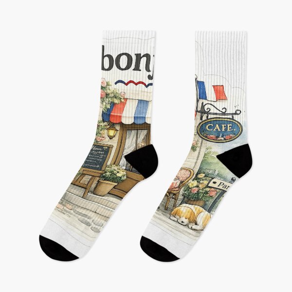 Item preview, Bonjour Paris Café – Cozy French Watercolor Illustration designed and sold by StrayaDesign.