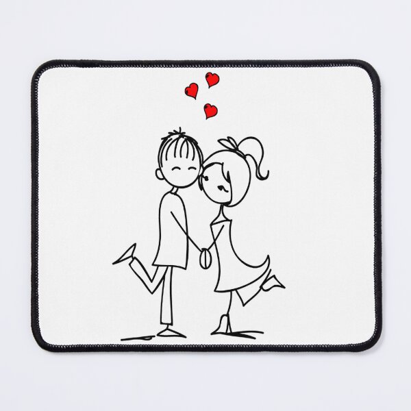 Item preview, Cute Romantic Couple Love Illustration designed and sold by AmetistLight.