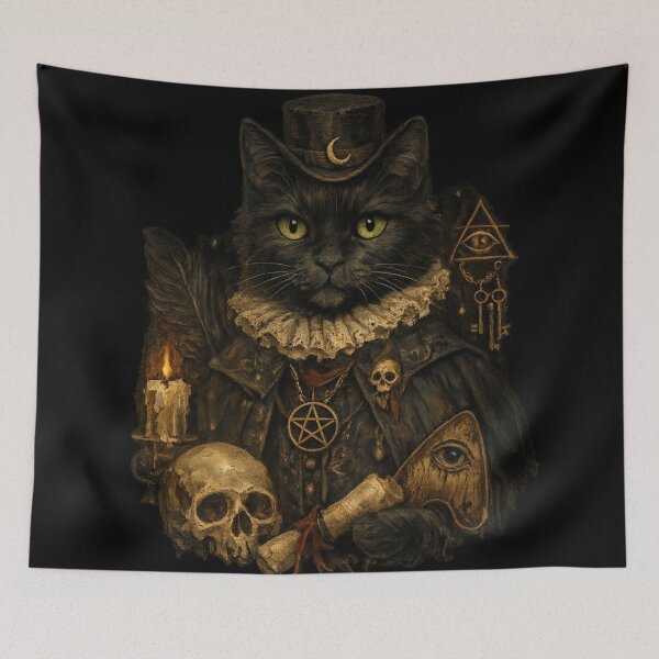 Item preview, The Occult Scholar Cat of Moon and Secrets designed and sold by Mouraludia.