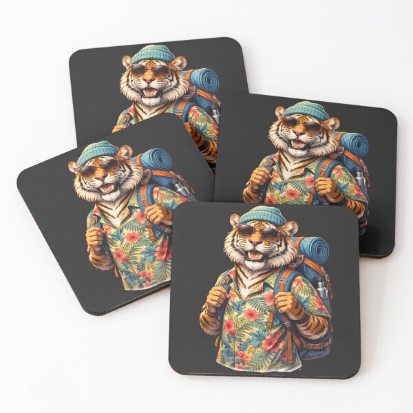 Item preview, Adventurous Travel Tiger with Backpack – Wanderlust Explorer Lifestyle Animal Art designed and sold by ColorSplash123.