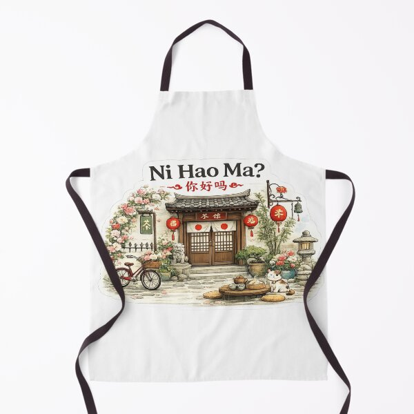Item preview, Ni Hao Ma? Cozy Chinese Tea House Illustration designed and sold by StrayaDesign.