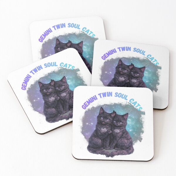 Item preview, Gemini Twin Soul Cats - Cosmic Air designed and sold by Lavender-Kitty.