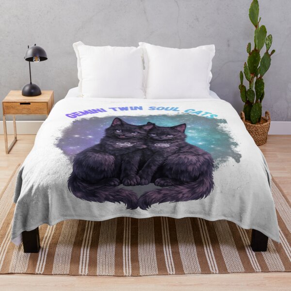 Item preview, Gemini Twin Soul Cats - Cosmic Air designed and sold by Lavender-Kitty.