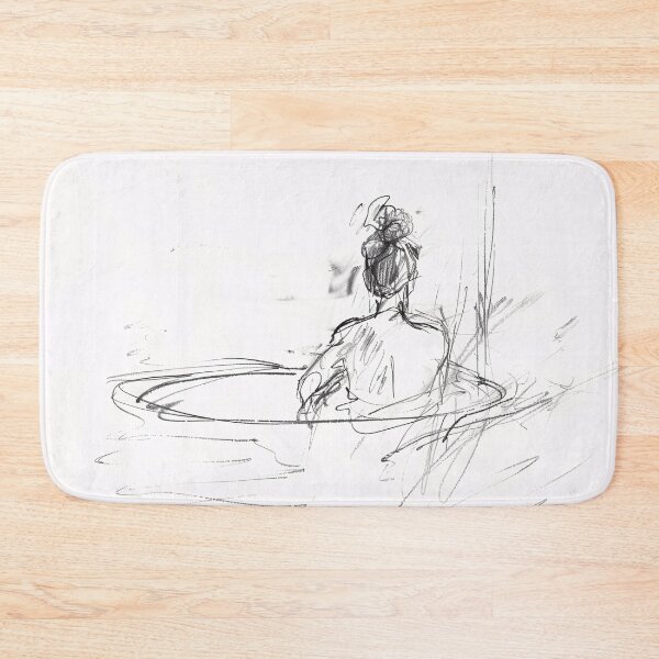 Item preview, Minimalist Woman in Bathtub Sketch designed and sold by SleekLineSketches.