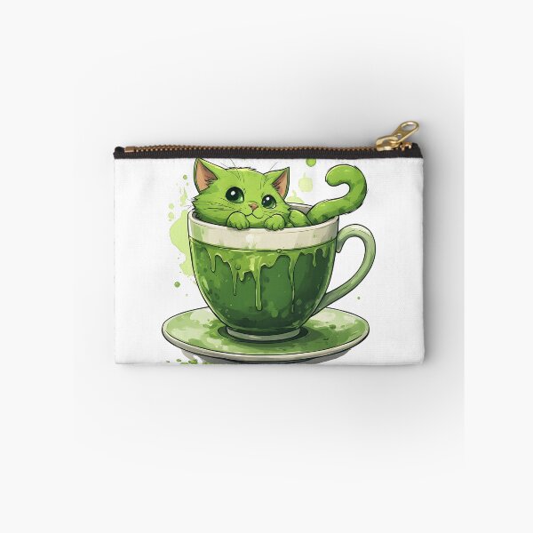 Item preview, Cute Matcha Cat in Green Tea Cup Kawaii Illustration designed and sold by Karolina’s Cozy Creations.