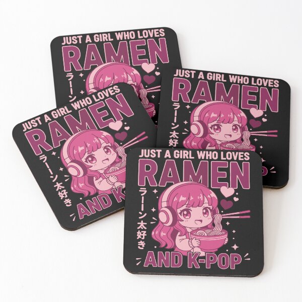 Item preview, Just A Girl Who Loves Ramen And K-Pop Korean Music designed and sold by LuminOrb.